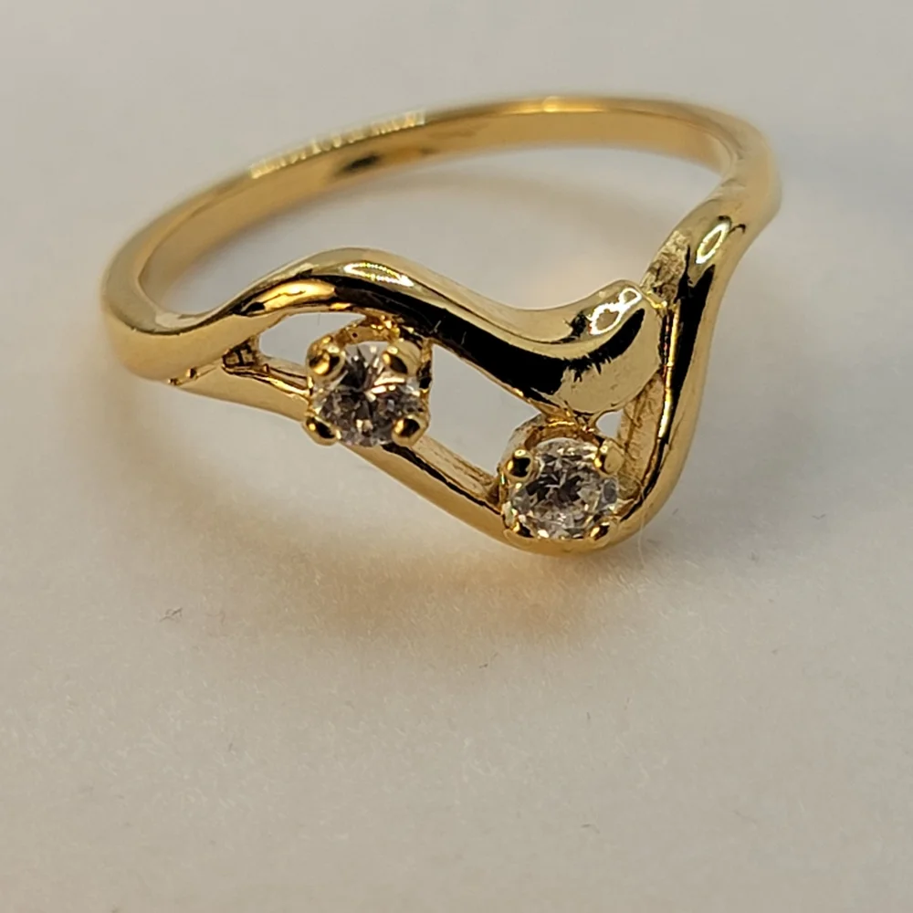 Vintage Ring Signed COP 92 Gold Plated CZ Diamonds Size 9 Castings on Parade